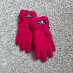 L.L. Bean Kids Fleece Gloves Hot Pink Winter Warm Size Kids XS